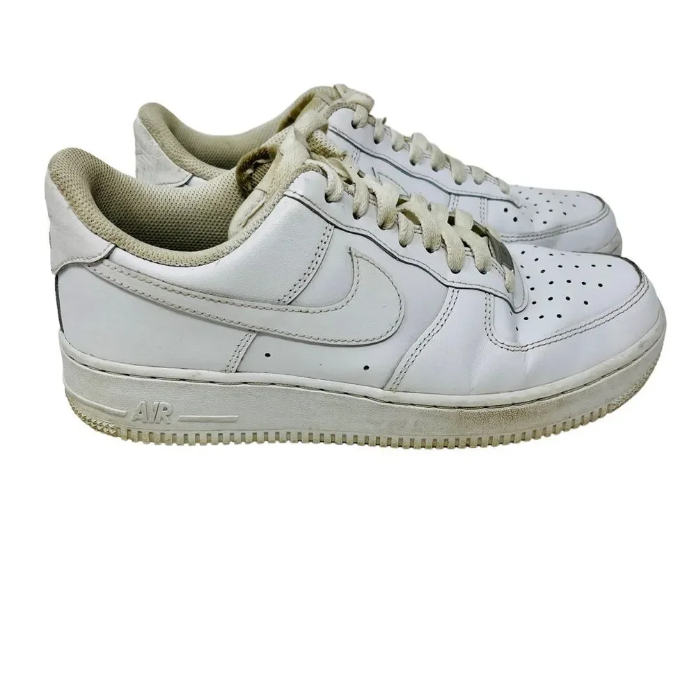 NIKE White Air Force One 1 Women's Sneakers Shoes Leather Low Top 9‎ 315115-112